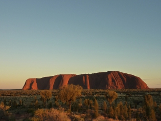 coucher de soleil à Uluru 